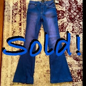 Vivid Blue High Rise Flare Jeans NWT